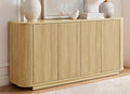 LKTART 64" Buffet Cabinet with Storage, Modern Fluted Accent Sideboard Media by LKTART