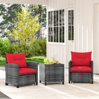 Tangkula 5 Pieces Patio Conversation Set, PE Wicker Rattan Outdoor Furniture Set - Image 3