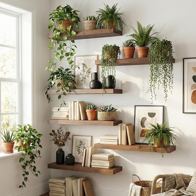 Dreamland 36 inch Floating Shelves, Rustic Wood Floating Wall Shelf - Image 6