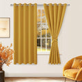 Blackout Curtains for Bedroom 60 x 72 Inch Mustard Yellow 2 Panels | Thermal by Hiasan
