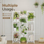 Bamworld White Plant Stand Indoor/Outdoor Ladder Plant Rack, 3 Tiers - Image 3