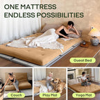 ZonLi Japanese Floor Futon Mattress Queen Size 80"x 60", 100% Cotton Cover - Image 4