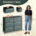 WLIVE Dresser for Bedroom with 8 Drawers, Wide Fabric Dresser for Storage and - Image 3