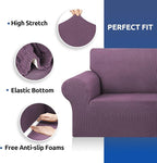 Stretch Couch Covers for Sofa, 3 Cushion Couch Slipcover, Dark Purple | 1-Piece - Image 7