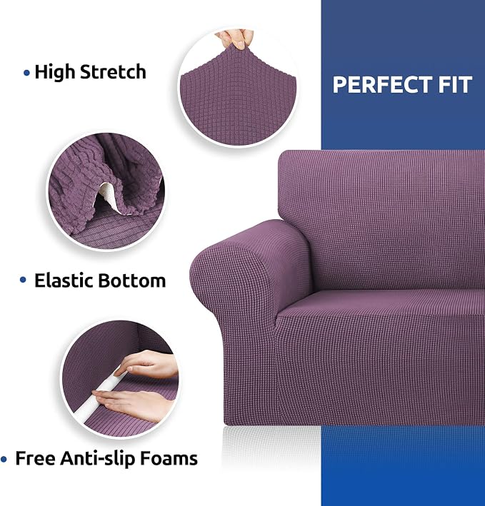 Stretch Oversized Couch Covers for Sofa Slipcover, Dark Purple | 1-Piece - Image 5