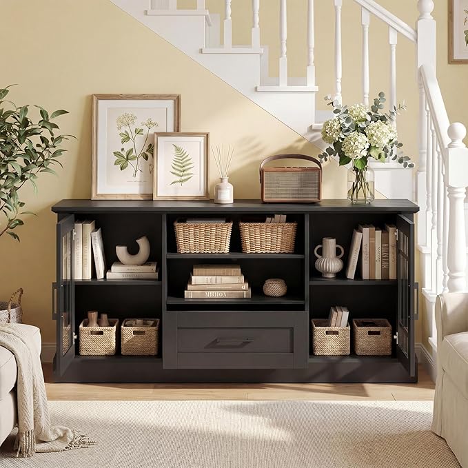 Giantex Farmhouse TV Stand for 65/70 Inch TV, Tall Entertainment Center - Image 4
