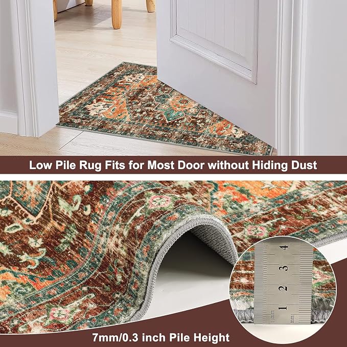 Yamaziot Washable Runner Rug, 2x10 Non-Slip Boho Hallway Kitchen Rug | Stain - Image 4