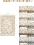 Area Rugs 5x7 Washable Rugs for Living Room, Cream/Beige | Area Rug for Bedroom - Image 2