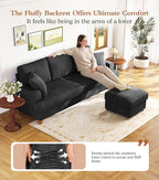 87" L shape Corduroy Couch, Sofa No Tool Assembly, Comfy Couches - Image 4