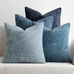 MIULEE Soft Decorative Chenille Euro Pillow Covers Blue Series 26x26 | Pack of 4 by MIULEE