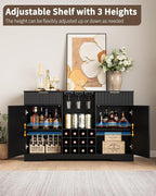 55" Fluted Wine Bar Cabinet - Image 4