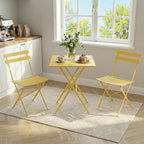 GarveeLife 3 Piece Patio Bistro Set, Folding Patio Bistro Table and Chairs Set - Image 3