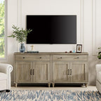 WAMPAT Farmhouse TV Stand for 75 inch TV by WAMPAT
