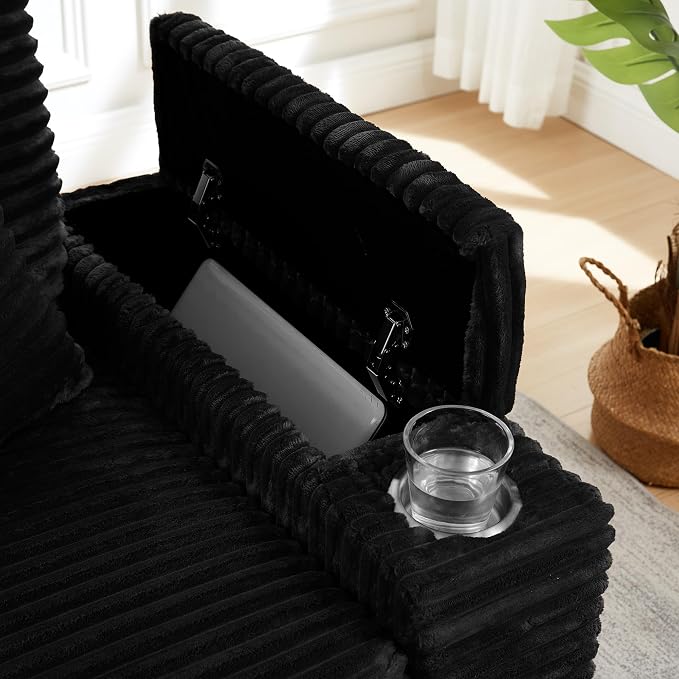 KEIKI Corduroy Storage Armrest Sofa, Single Versatile Seat - Image 7