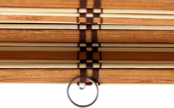 Red Lantern Burnt Bamboo Cordless Window Shade - Image 8