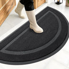 OLANLY Half Circle Front Door Mat Outside 47x23 All-Season Rubber Doormat | Jet by OLANLY