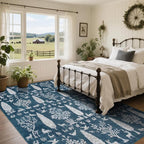 Washable Rugs 8x10 Area Rug for Living Room, Dining Room- Tree Blue | Ultra - Image 8