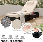 PeakPursuit Patio Lounge Chairs, Outdoor PE Wicker Chaise Lounge Set of 2 - Image 3