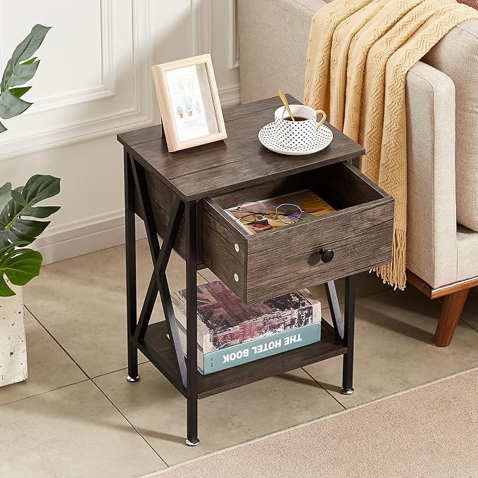 VECELO Nightstands Set of 2, Modern Bedside End Tables, Night Stands - Image 4