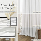 White 100% Blackout Linen Curtains 52 Inch Wide by 66 Inch - Image 7