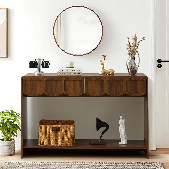 ORRD Console Table with Drawers, Mid-Century 43 Inches Narrow Entryway Tables - Image 5