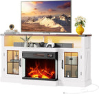 WLIVE 3-Sided Glass Electric Fireplace TV Stand - Image 9