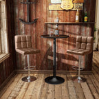 Homall Bar Stools Modern PU Leather Adjustable Swivel Barstools, Armless - Image 8