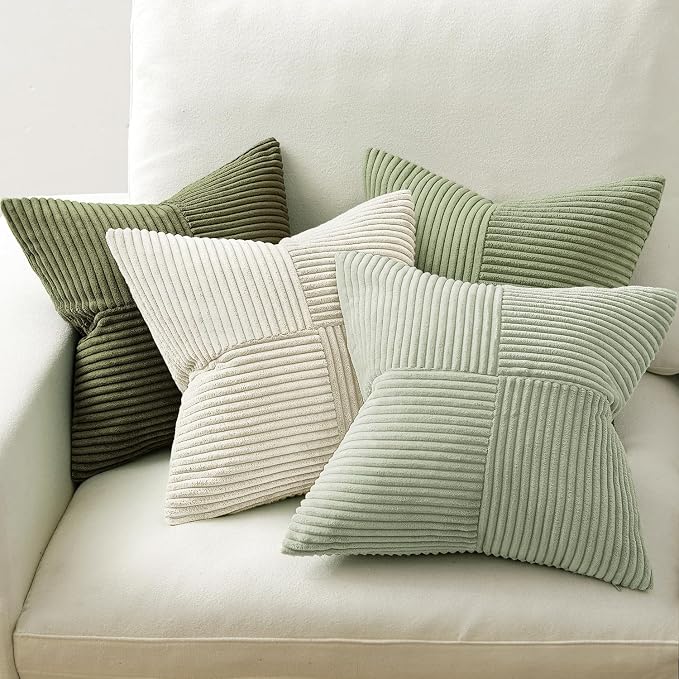 MIULEE Summer Light Green Decorative Throw Pillow Covers 18x18 Inch Set of 4 - Image 3
