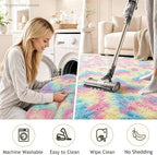 Ophanie Area Rugs for Bedroom Living Room, Color Rainbow, Size 6' x 9' - Image 6