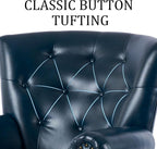 Modern Accent Chair Set of 2, Mid-Century PU Leather Armchair - Image 8