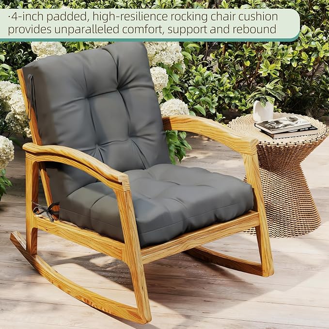 Outdoor Chair Cushion, High Back Soft Seat Pad - Image 3