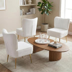 Modern Velvet Accent Chairs Set of 3, Comfy Slipper Chair by JYFN