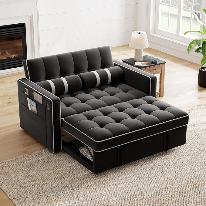 Marsail 3-in-1 Convertible Futon Sleeper Sofa Bed, Pull Out Couch by Marsail