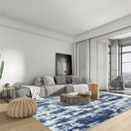 10x14 Area Rugs for Living Room: Washable Abstract Blue Grey Badroom Carpet | - Image 3