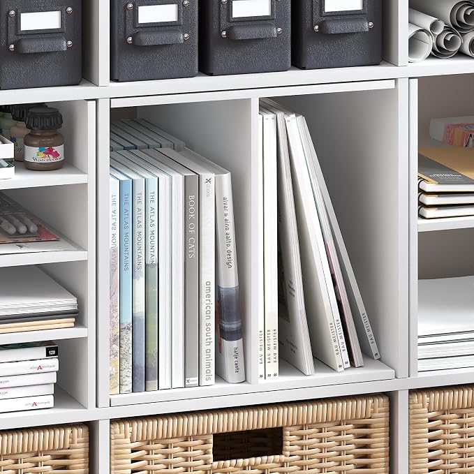 Furinno Cubicle Cube Insert, H-Shelf Cube Organizer, 2-Tier Shelf Accessory - Image 7