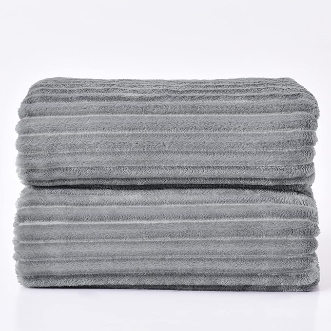 BEDELITE 3D Ribbed Jacquard Grey Full Size Blankes - Image 8