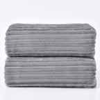 BEDELITE 3D Ribbed Jacquard Grey Fleece Throw Blanket - Image 8