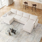 Huatean Home 114.17" Modular Sectional Sofa, 6 Seat Modular Couch - Image 2