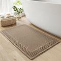 RESARE Waffle Bath Mat for Bathroom, Non Slip Bathroom Rugs 24"x36" Brown | by Resare