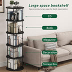5Tier Rotating Bookshelf, Spinning Bookshelf Tower, 360 ° Display Space Saving - Image 6