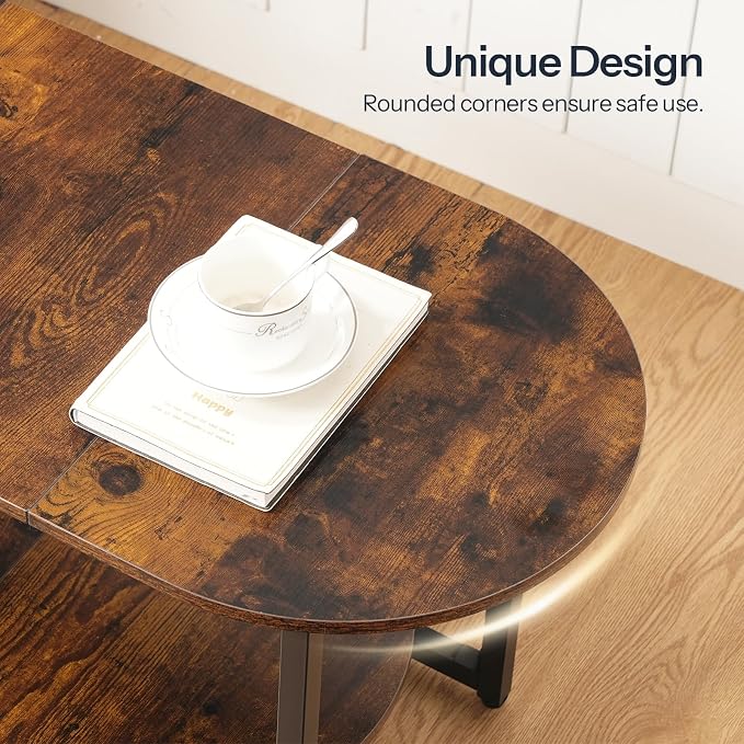 HOOBRO Coffee Table for Living Room, Oval Small Coffee Table - Image 5