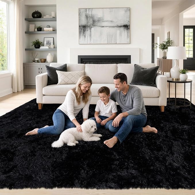 6x9 Area Rug for Living Room: Fluffy Shag Soft Washable Rugs Large Fuzzy Plush - Image 3
