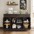 HOSTACK Buffet Cabinet with Drawers, Modern Farmhouse Coffee Bar Station Wood - Image 6
