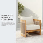 Christopher Knight Home Nesbit 4 Pieces Conversation Set, Acacia Wood Chat Set - Image 3
