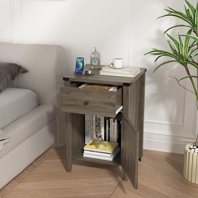 Betterhood Barnwood Rustic Farmhouse Nightstand, Side Table - Image 4