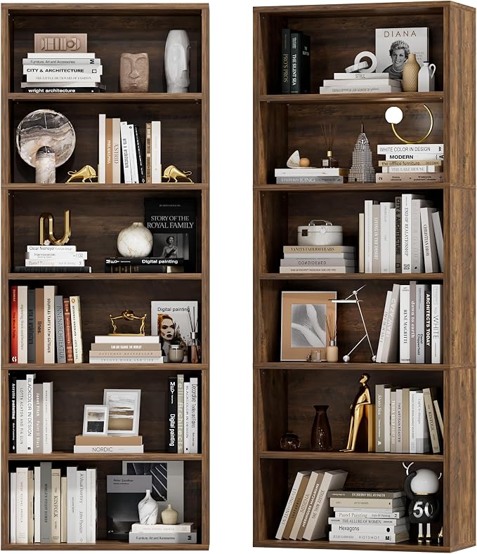 Furniwell 71" Tall Bookcase Bookshelves, 6 Tier Floor Standing Bookcases Open by WellFurnitureHomeLifeWell