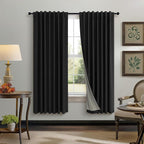 72 Inch Blackout Curtains for Living Room 2 Panel Burg Complete Black Out by Pitalk