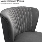 HULALA Home Velvet Accent Chair Set of 2, Modern Armless Upholstered Side Chair - Image 3