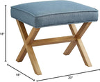 Amazon Brand – Rivet Mid-Century Modern X Stool Ottoman Chair, Indigo - Image 7