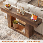Homieasy Console Table, Farmhouse Wooden Sofa Table Behind Couch, Narrow - Image 5